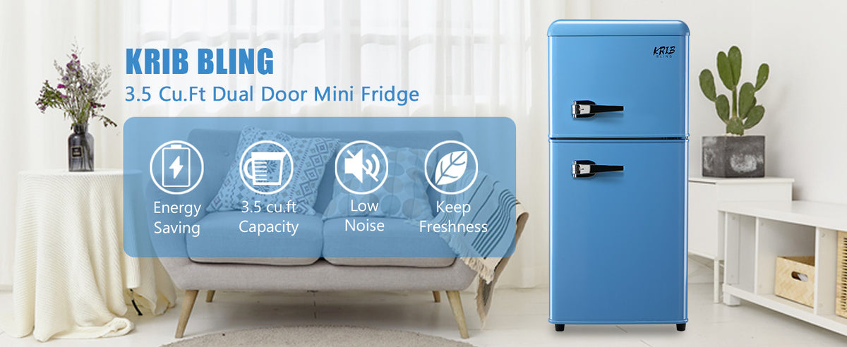 3.5 Cu.Ft Compact Refrigerator - Retro Mini Fridge with Freezer