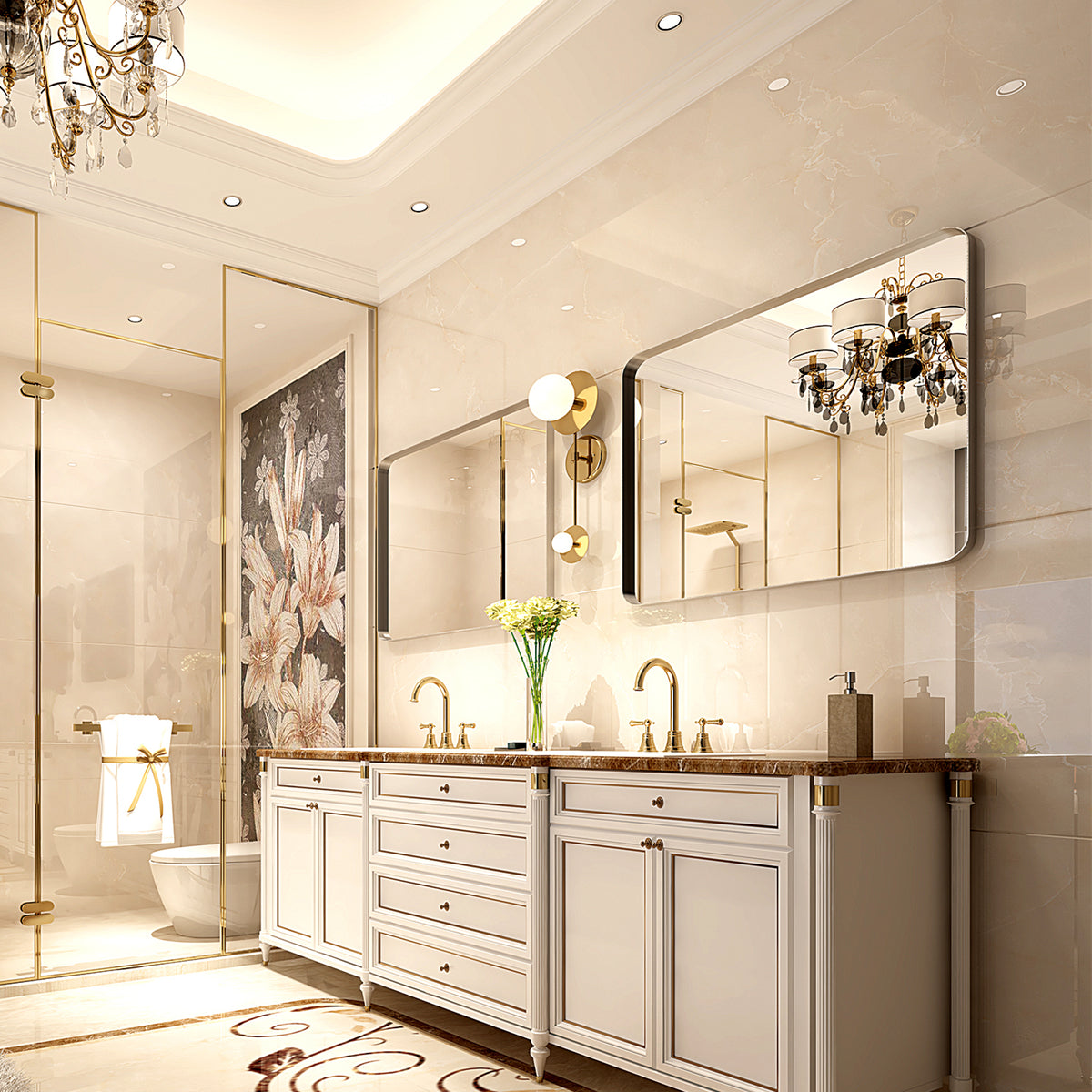 40x30 Inch Brushed Bathroom Mirror