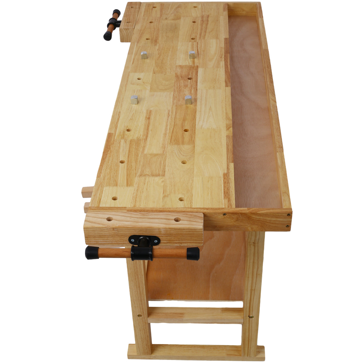 55-Inch Wood Workbench with Bar Clamps