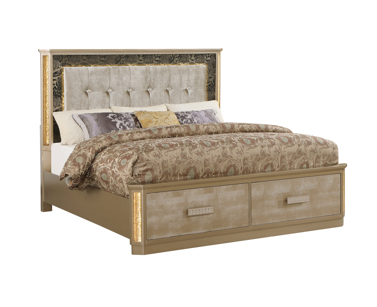 Medusa Modern Style Queen Bed Made with Wood