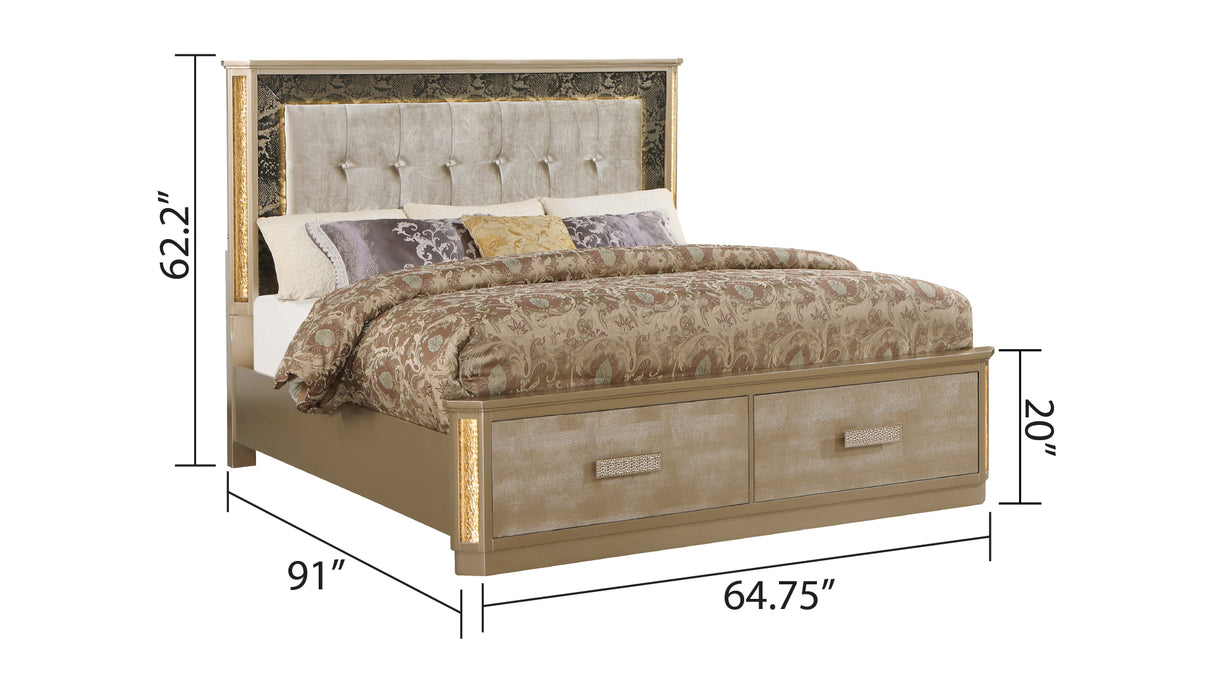 Medusa Modern Style Queen Bed Made with Wood