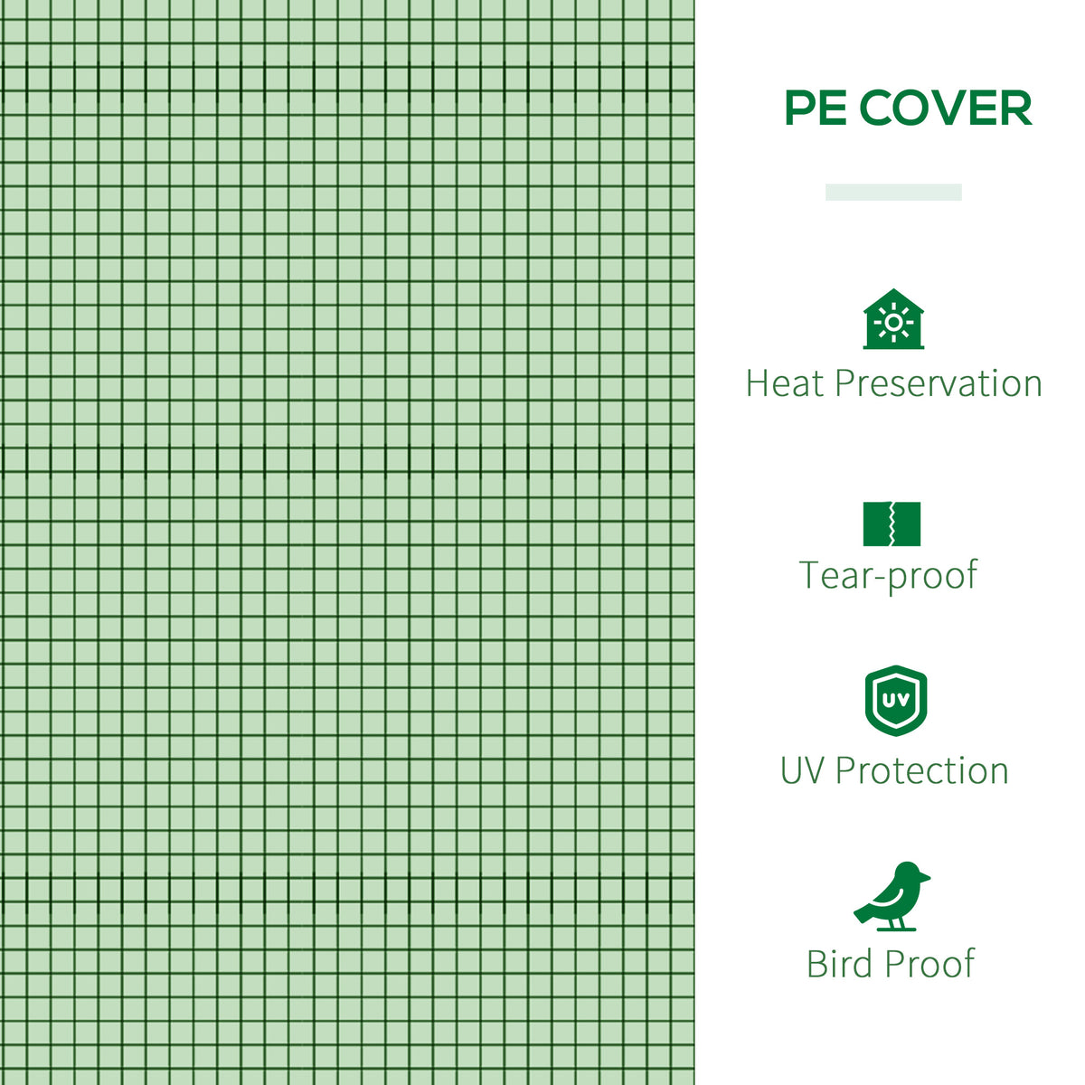 Mini Greenhouse Portable Tunnel with Durable Polyethylene - Green
