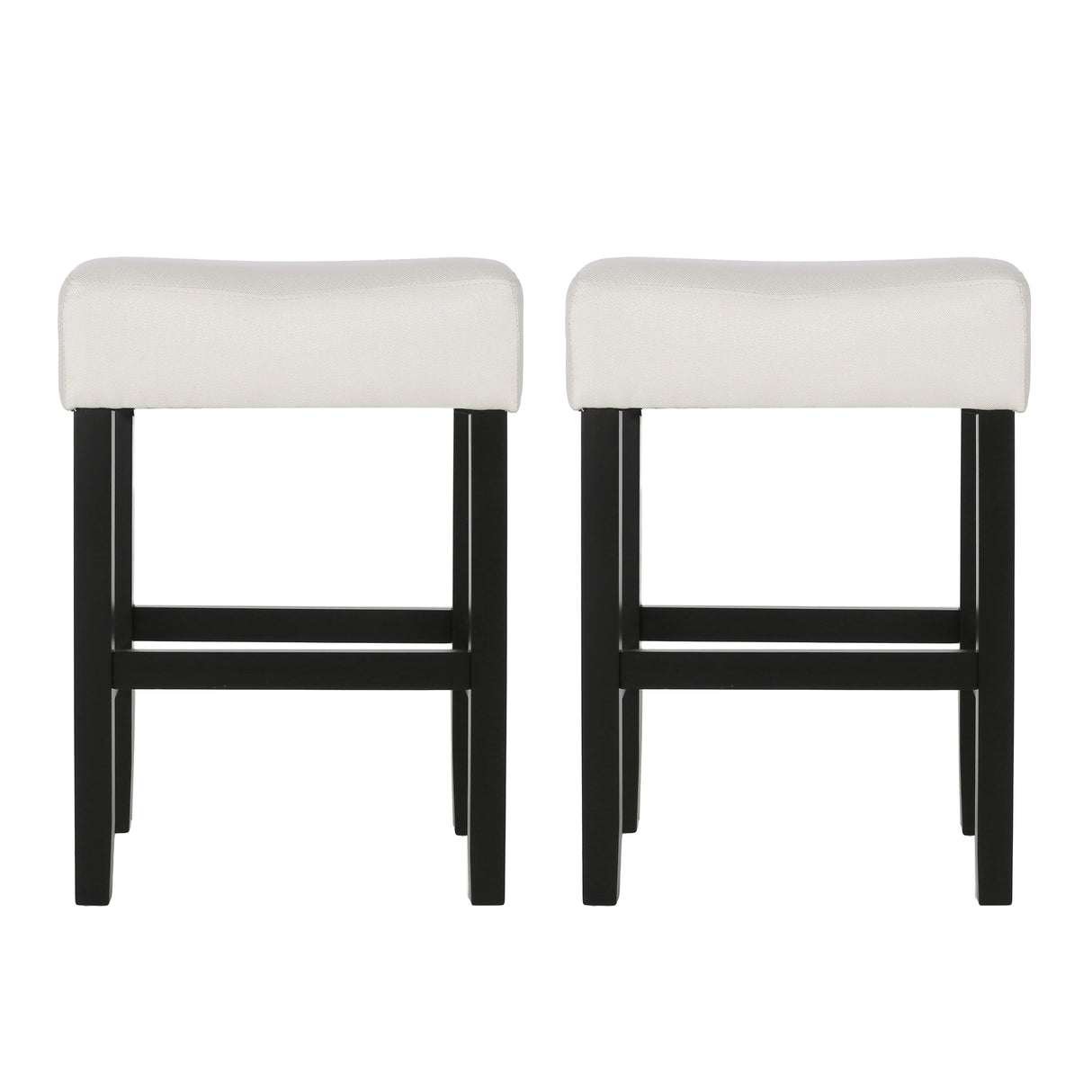 Set of 2, 26.75" Backless Fabric Counter Height Barstool