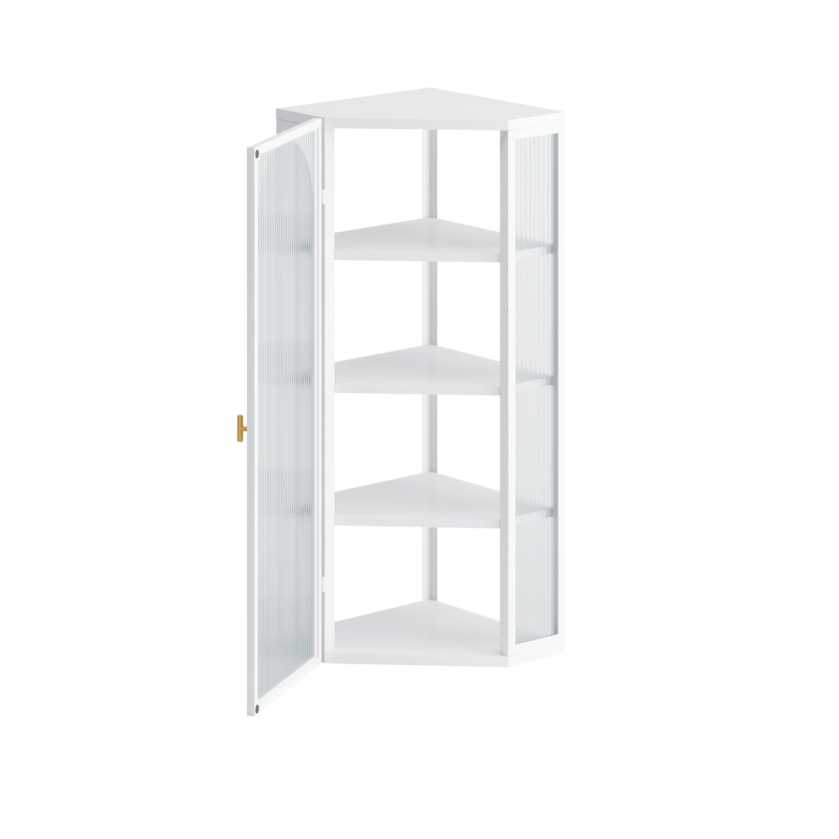 Glass Door Wall Mounted Corner Cabinet