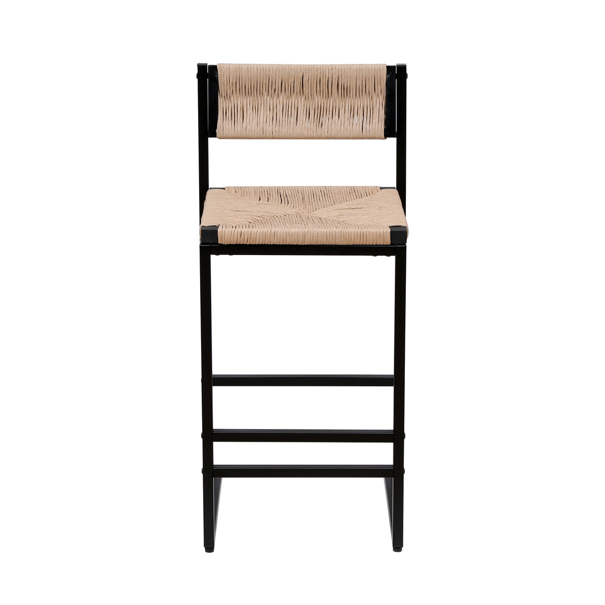 Honey Bar Stools Set of 2 - Paper Rope Weave Dining Chairs