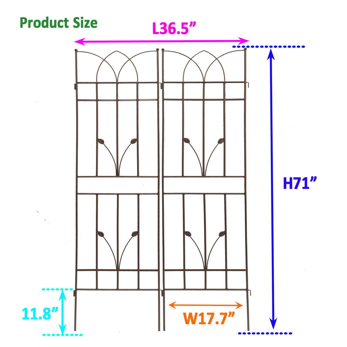 2 Pack Metal Garden Trellis