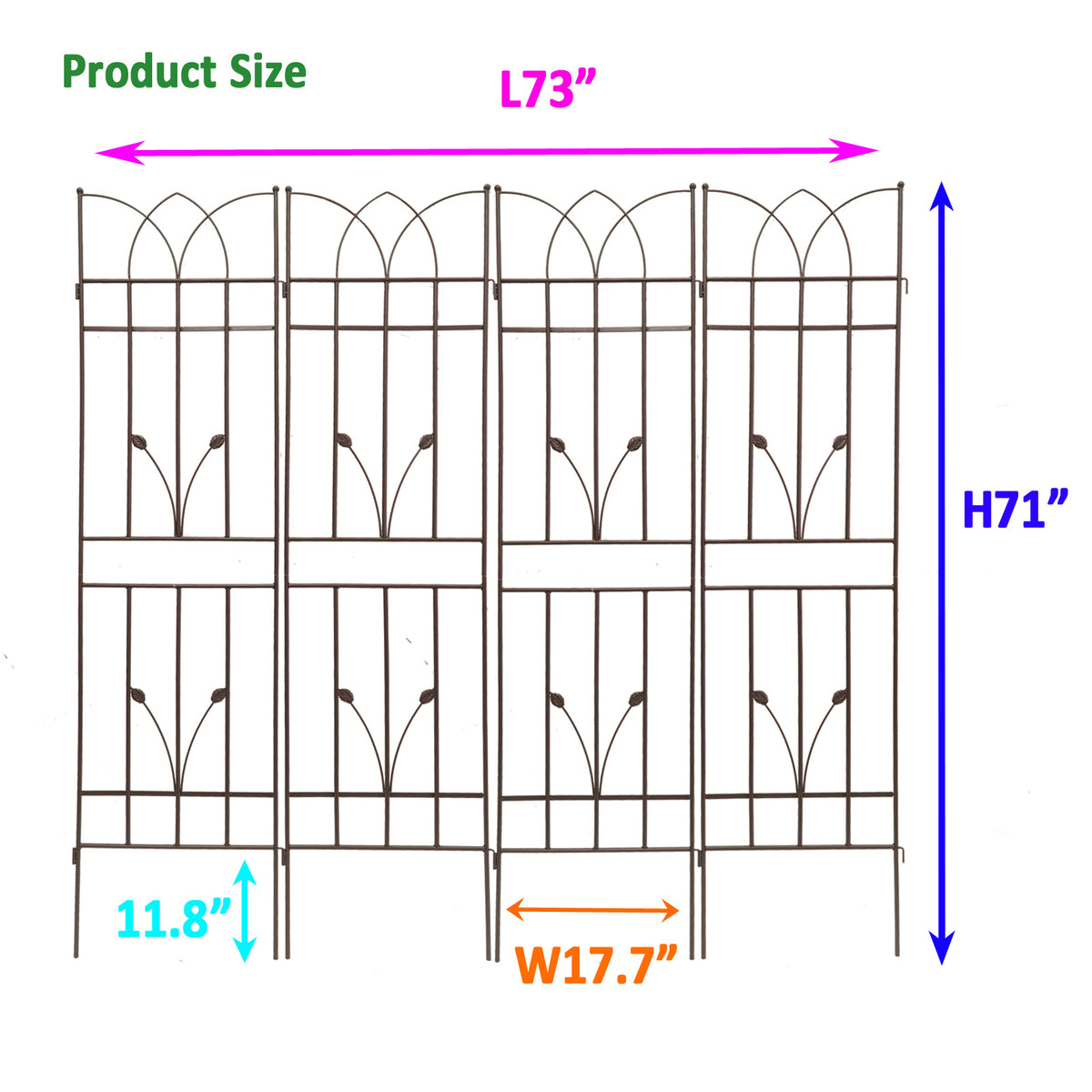 4 Pack Metal Garden Trellis