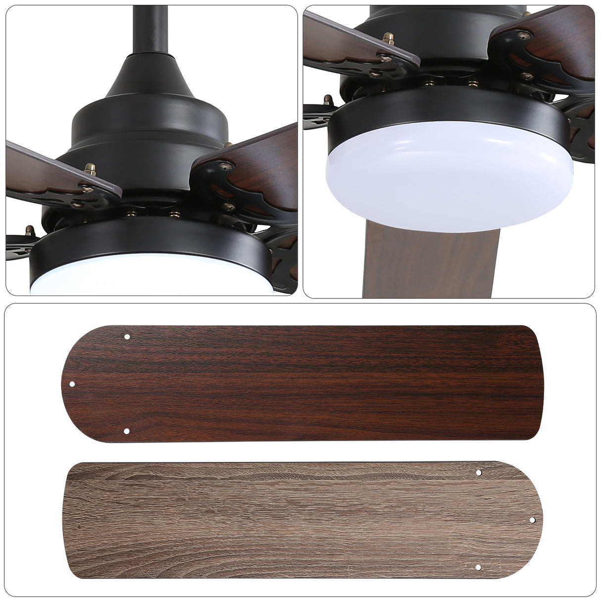 42 Inch Modern Ceiling Fan with LED Light and Remote Control