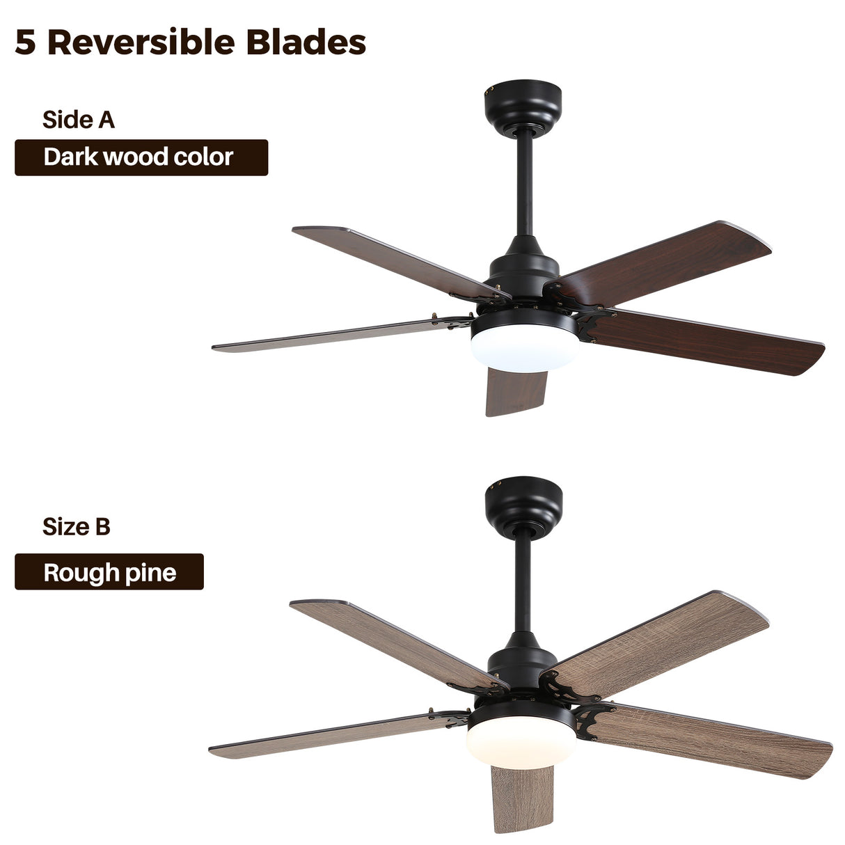 42 Inch Modern Ceiling Fan with LED Light and Remote Control