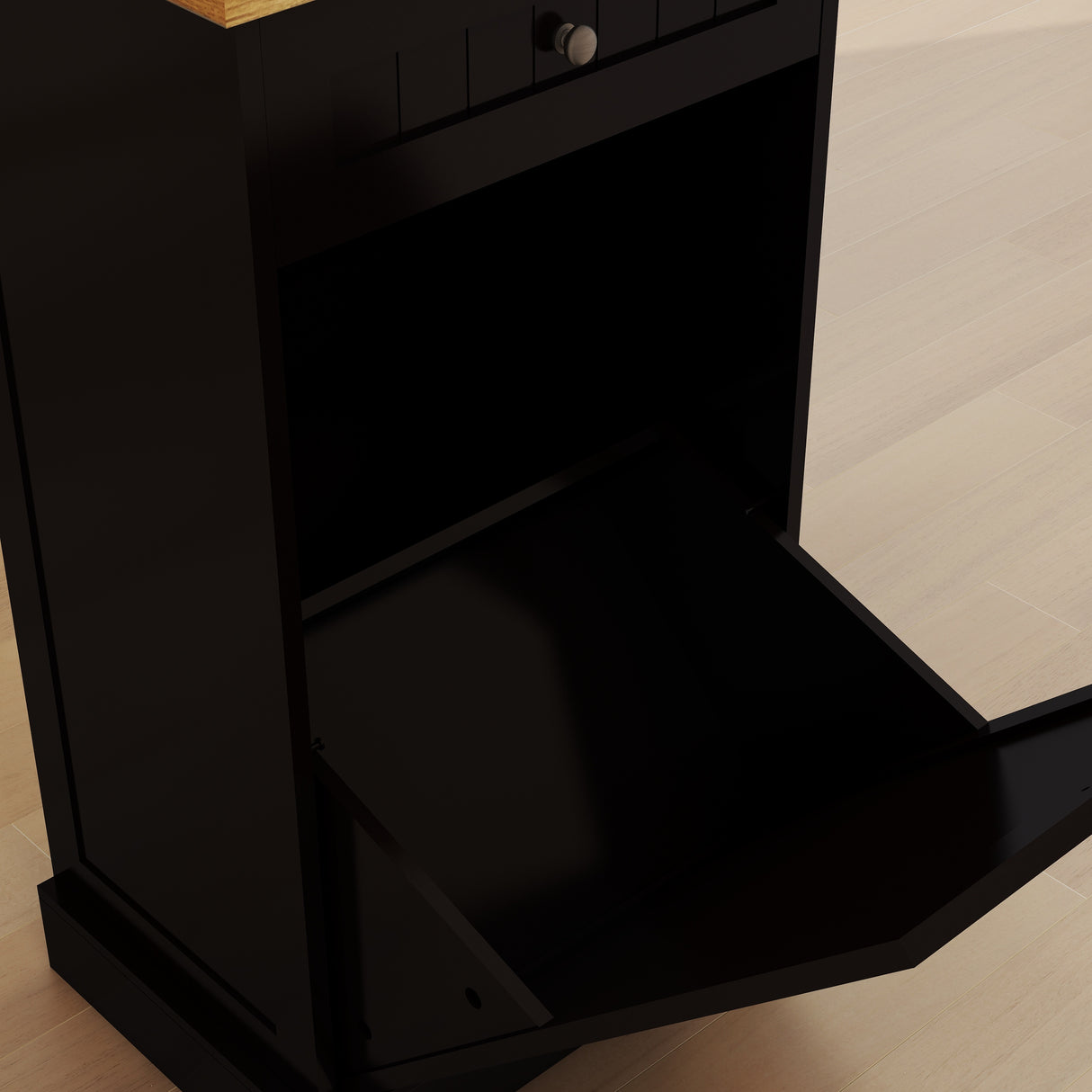 Tilt-Out Trash Cabinet with One Drawer in Black