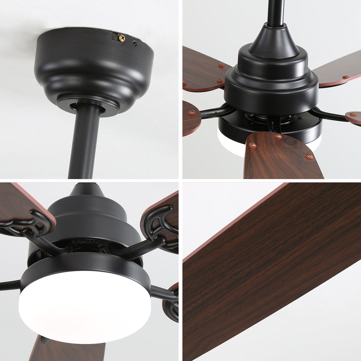 52 Inch Classics Ceiling Fan with LED Light & Remote Control