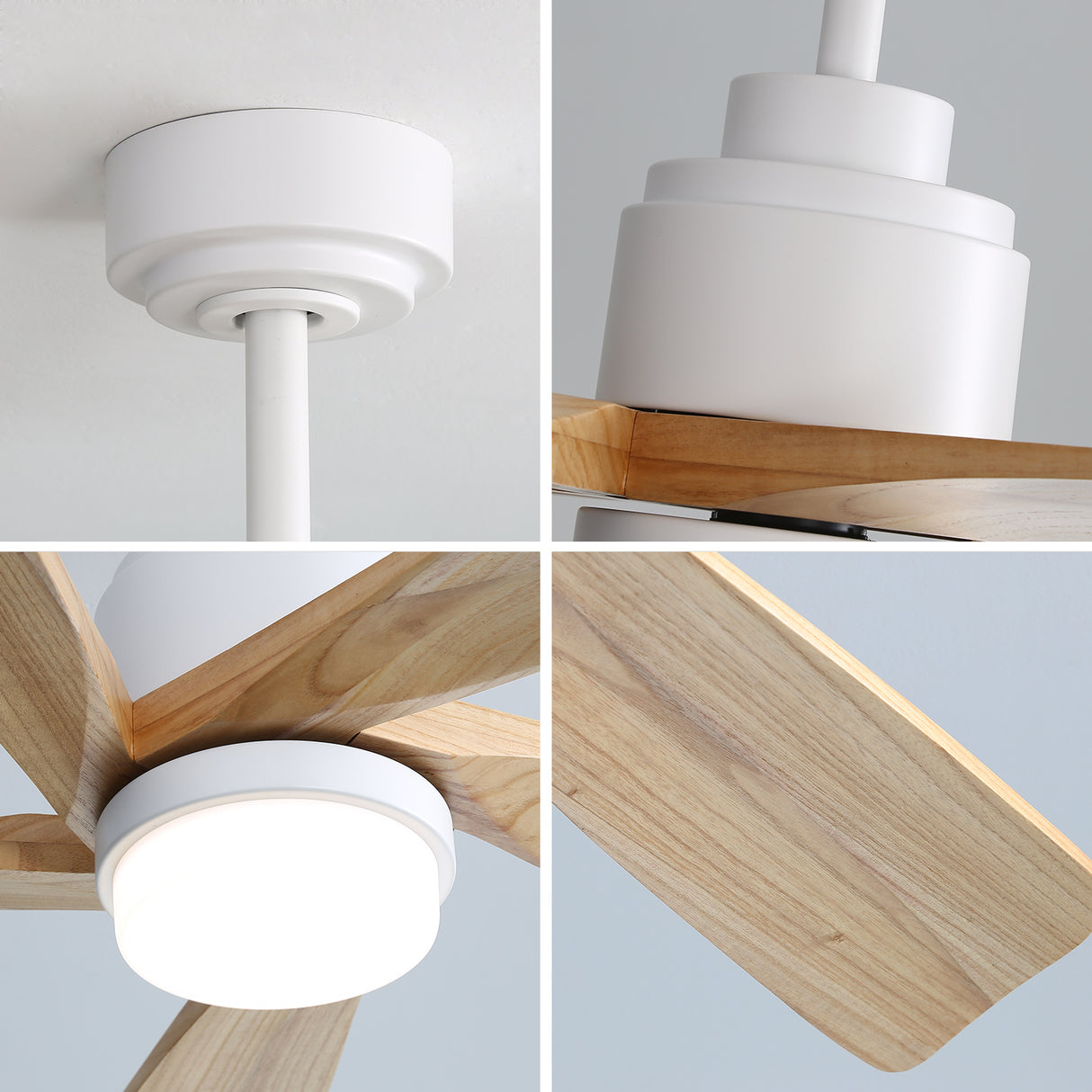 52 Inch Ceiling Fan With Dimmable LED Light and Remote Control