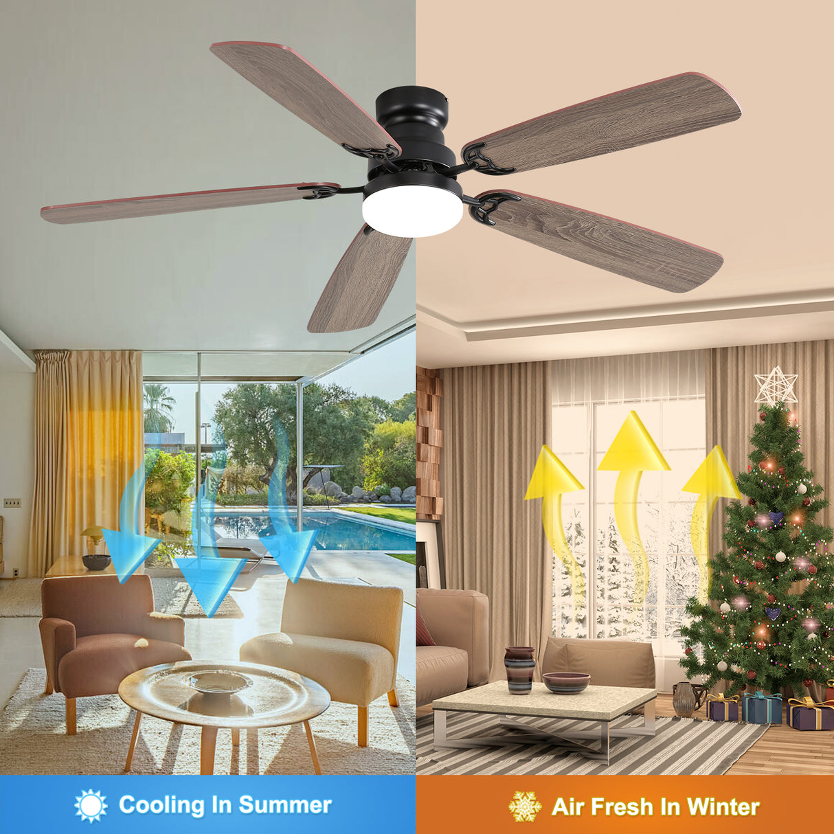 52 Inch Classics Ceiling Fan with LED Light & Remote Control