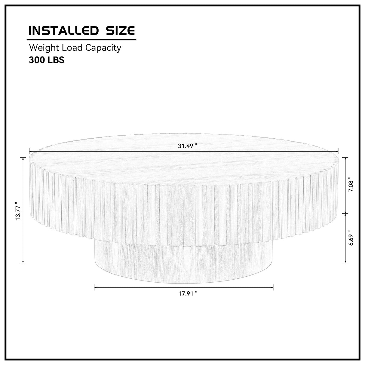 31.49'' Nesting Round Wood Coffee Table with Storage