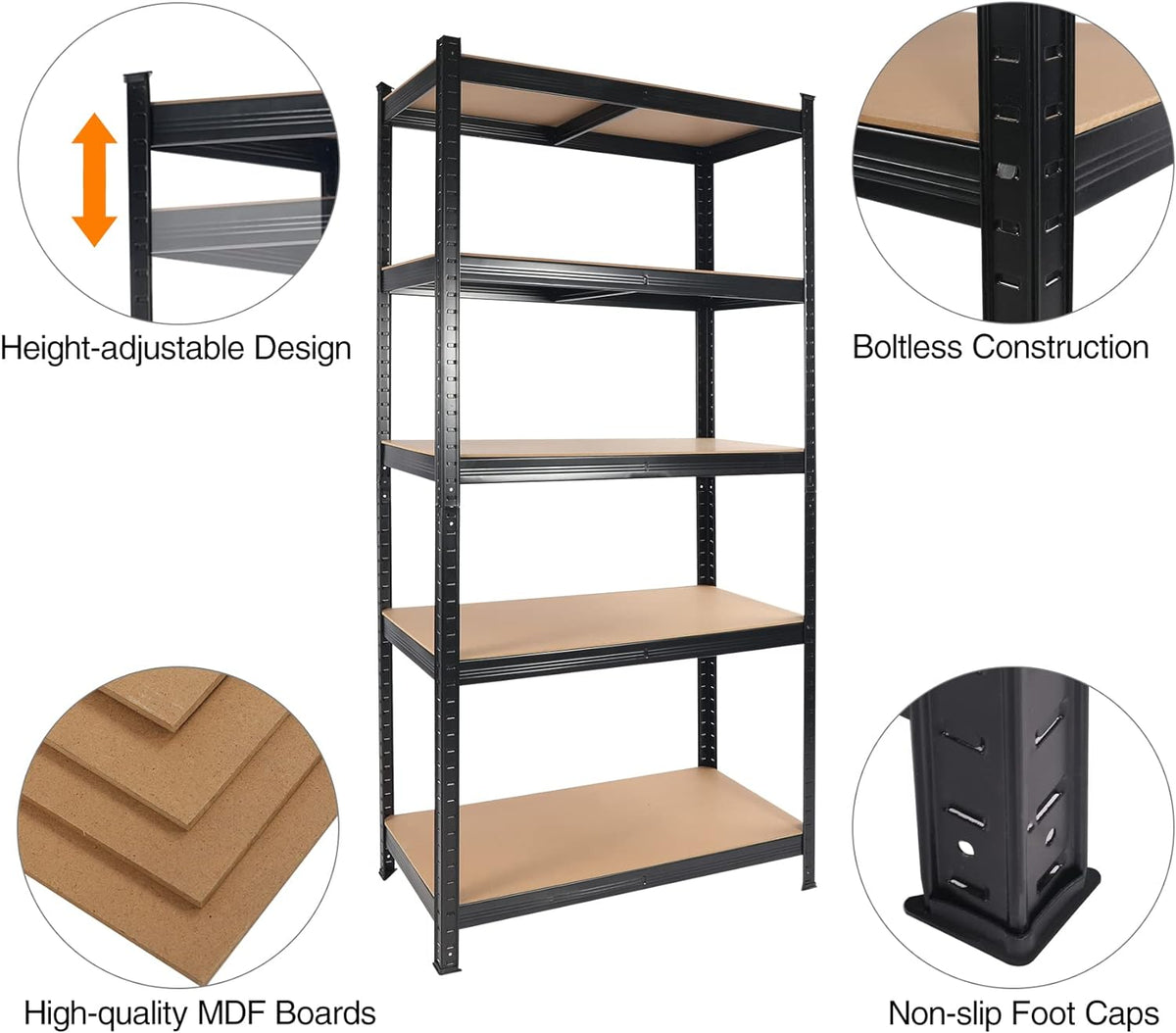 2000LBS Capacity Garage Storage Shelves Heavy Duty