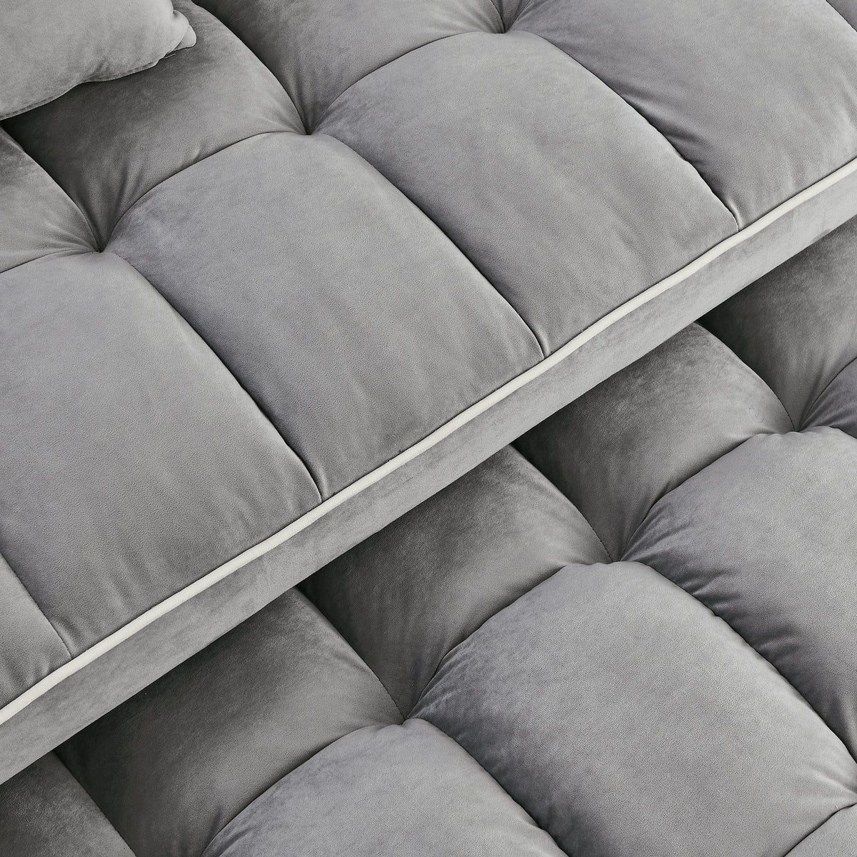 51-Inch Foldable Velvet Sofa Bed with Adjustable Back and USB Port, Gray