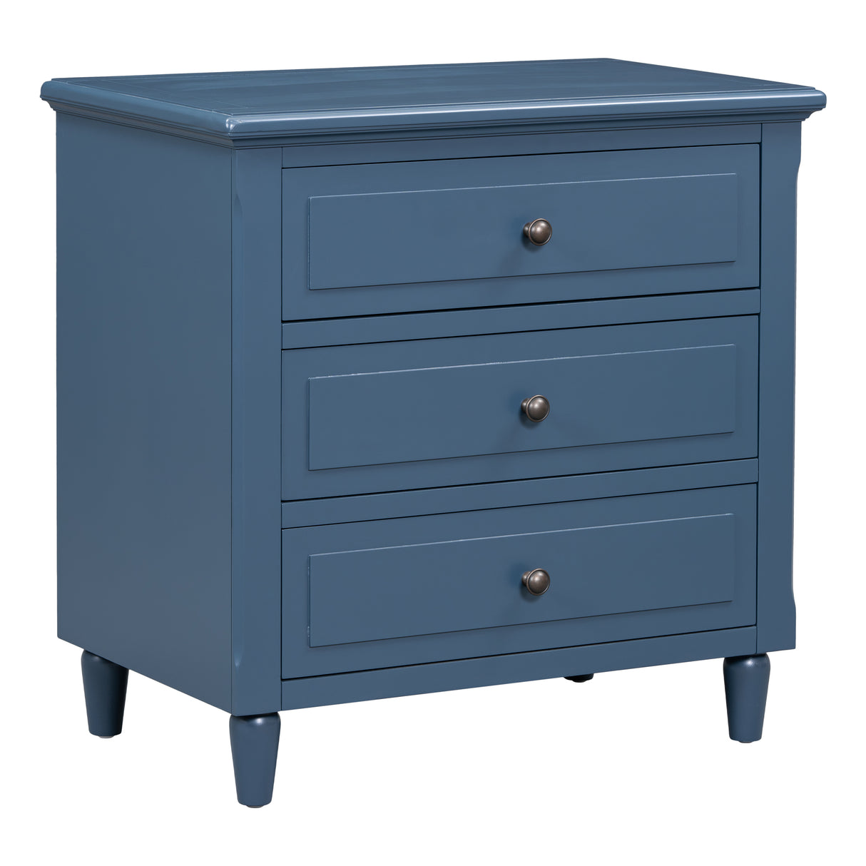 U_STYLE 28'' Pine Wood Nightstand with 3 Drawers