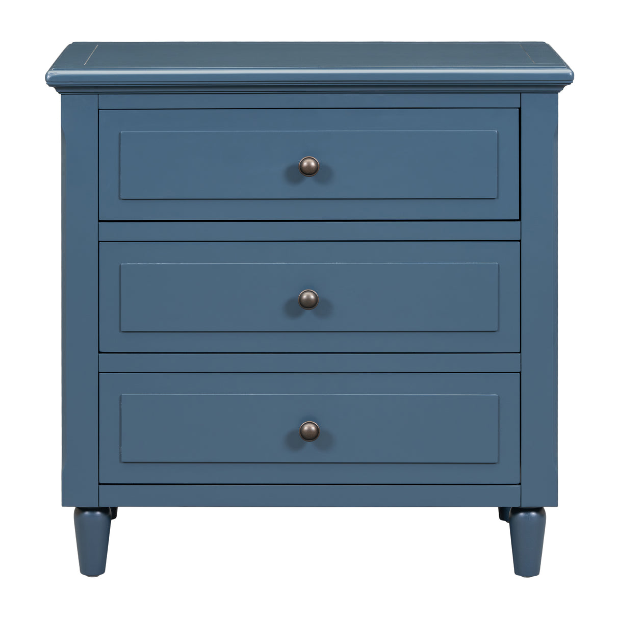 U_STYLE 28'' Pine Wood Nightstand with 3 Drawers
