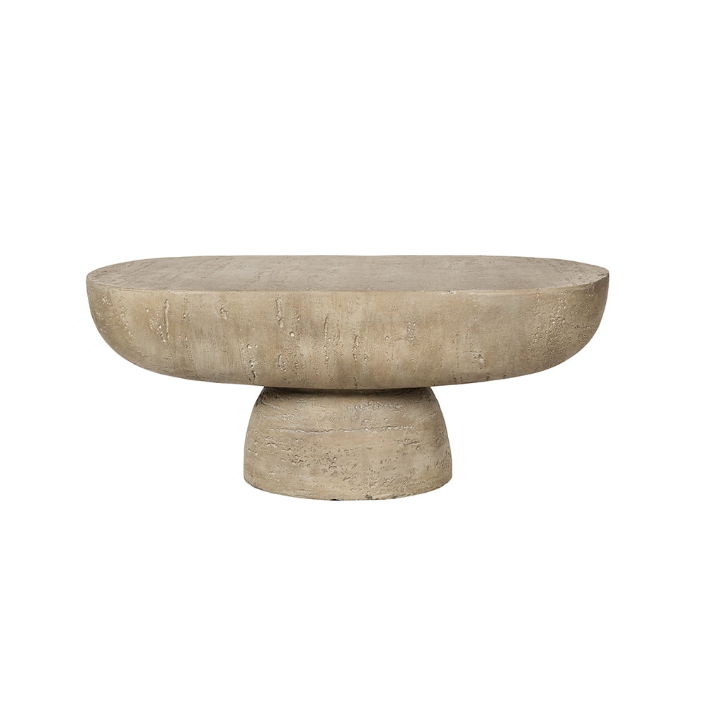 36x Oval Coffee Table, Cream Magnesium Oxide