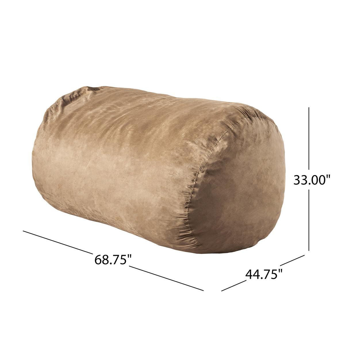 Marlin 6.5 Foot Suede Cylindrical Bean Bag, Tuscany