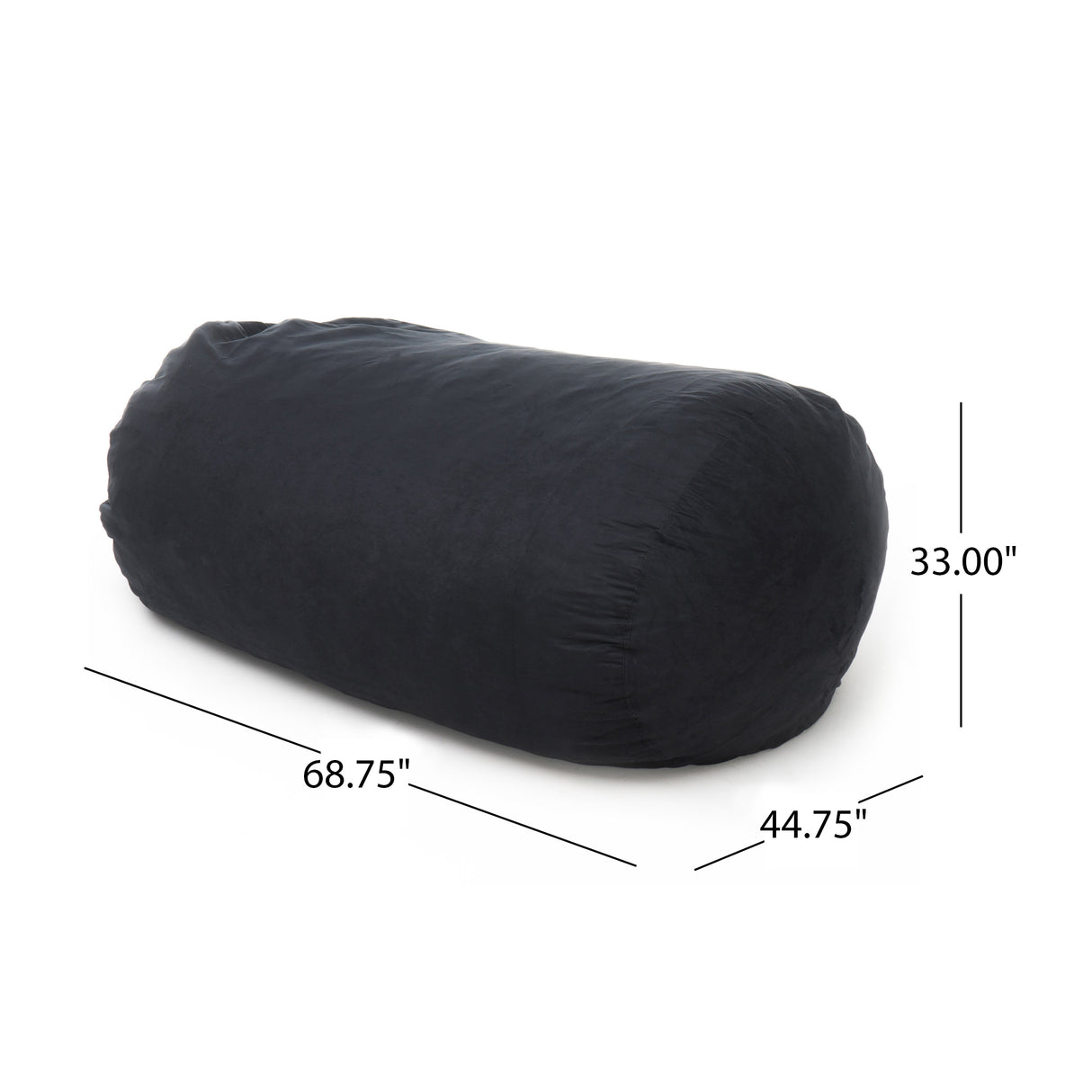 Lara 6.5 Foot Suede Cylindrical Bean Bag