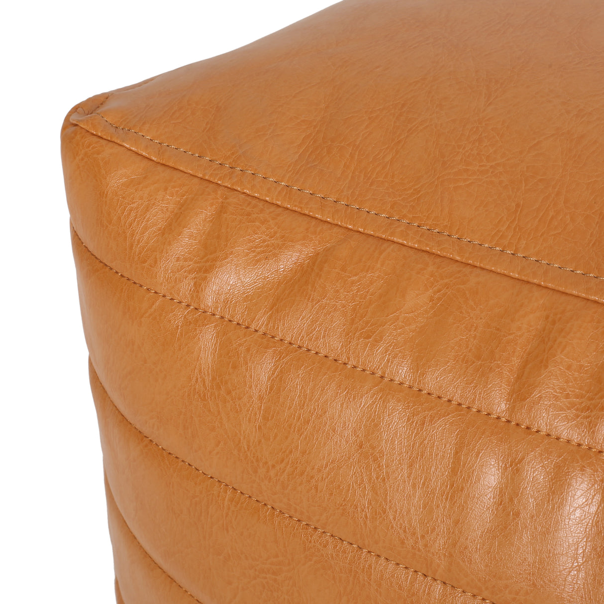 Candy Contemporary Faux Leather Square Pouf