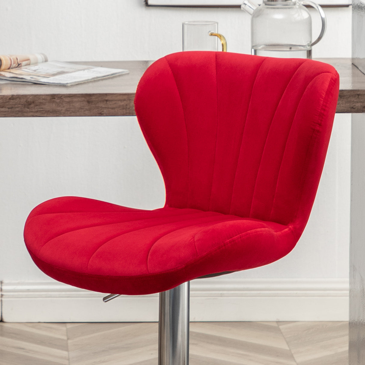 Ellston Upholstered Adjustable Swivel Barstools