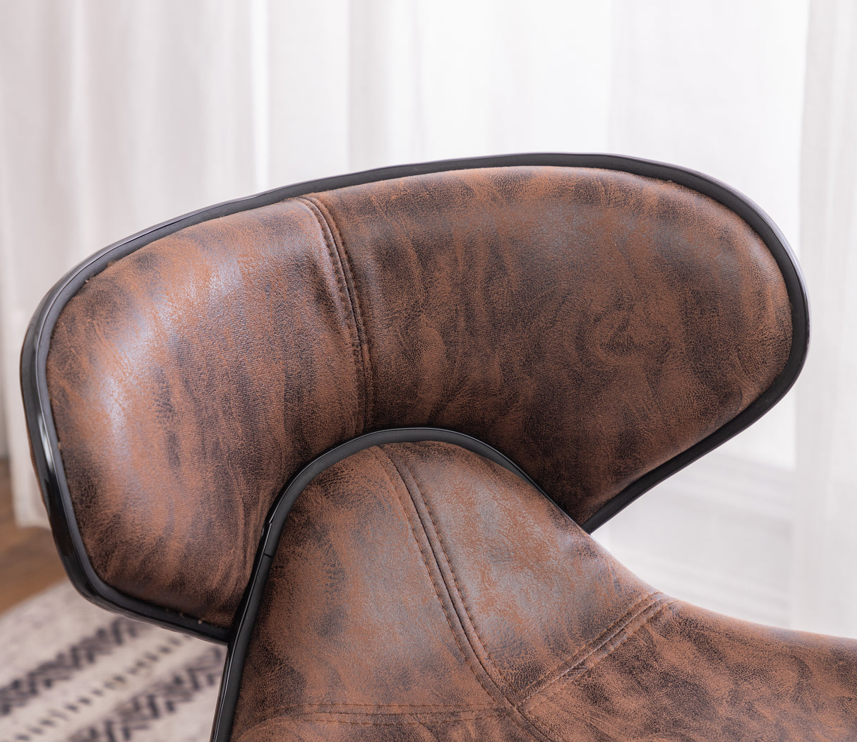 Masaccio Weathered Upholstery Airlift Adjustable Swivel Barstool