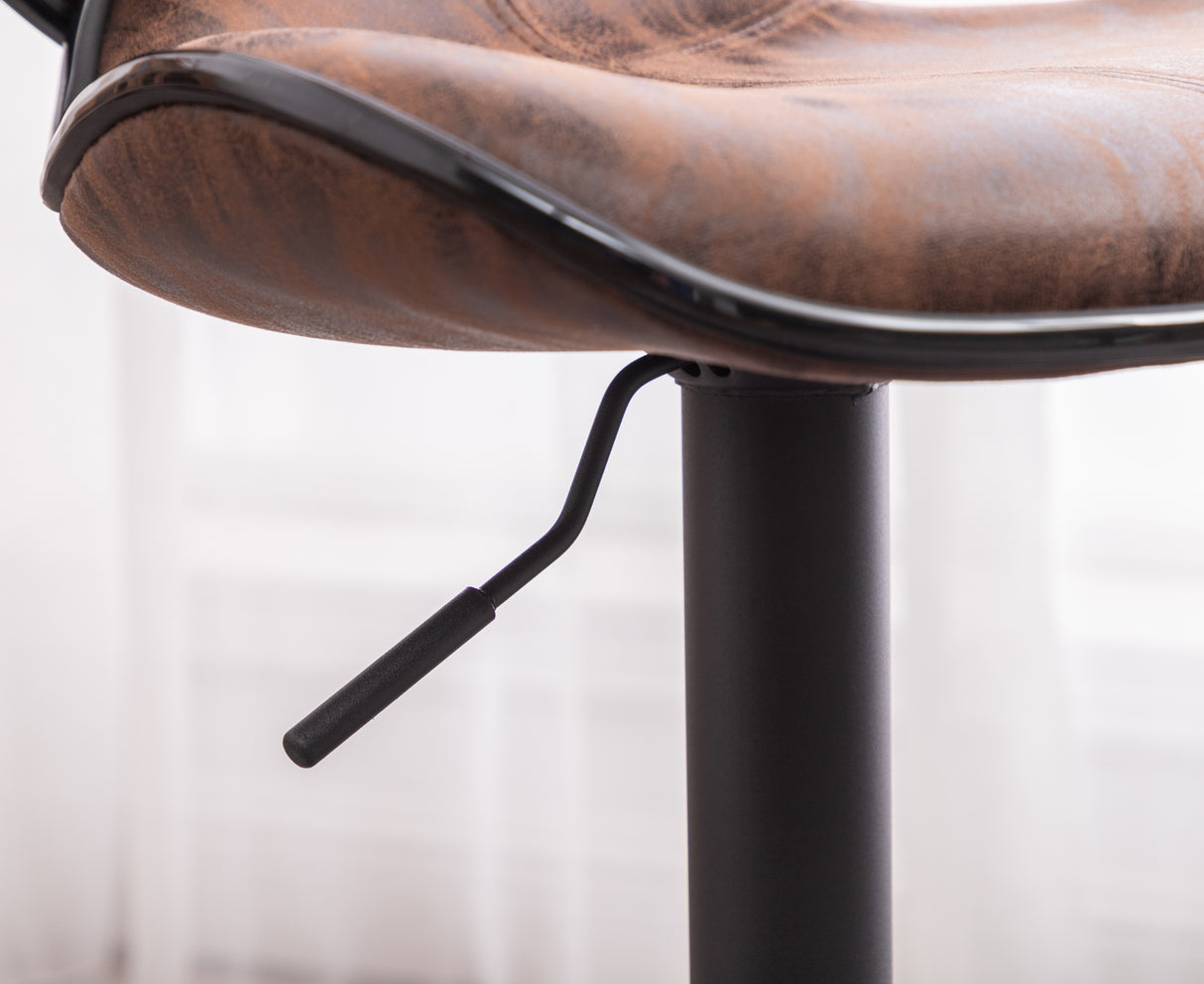 Masaccio Weathered Upholstery Airlift Adjustable Swivel Barstool