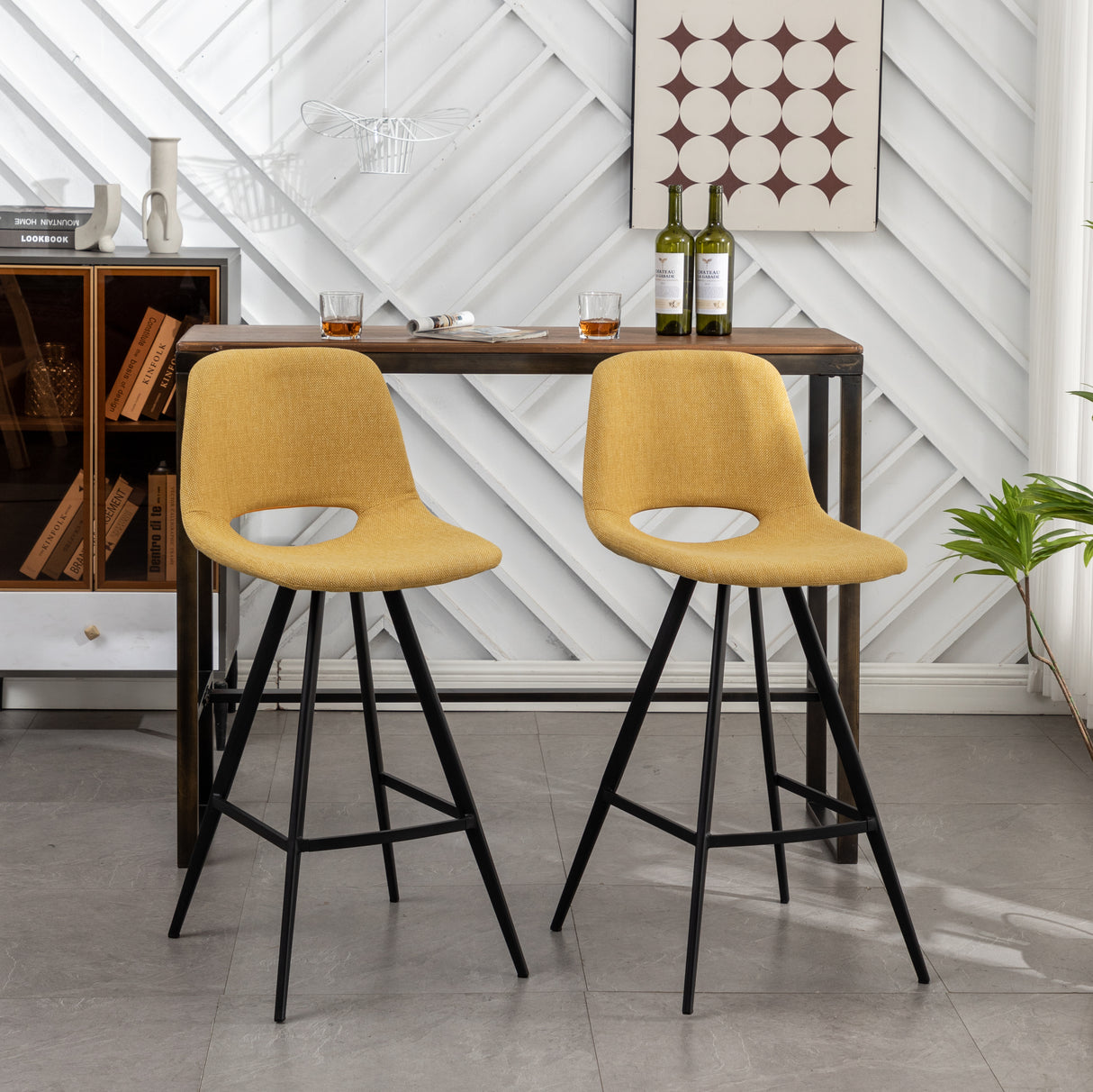 Porth Fabric Kitchen Counter Height Stools, Set of 2