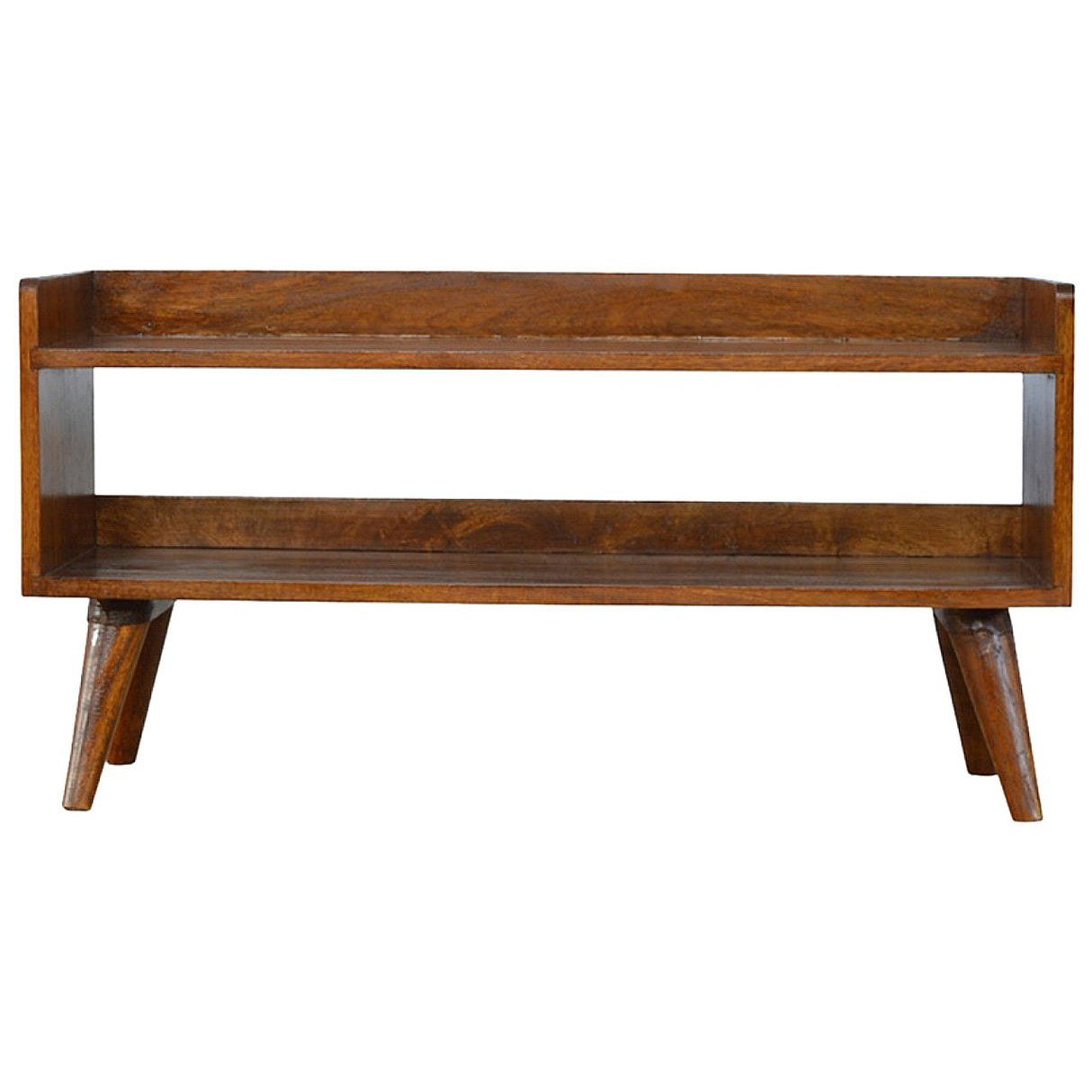 Solid Wood Nordic Storage Bench in Chestnut