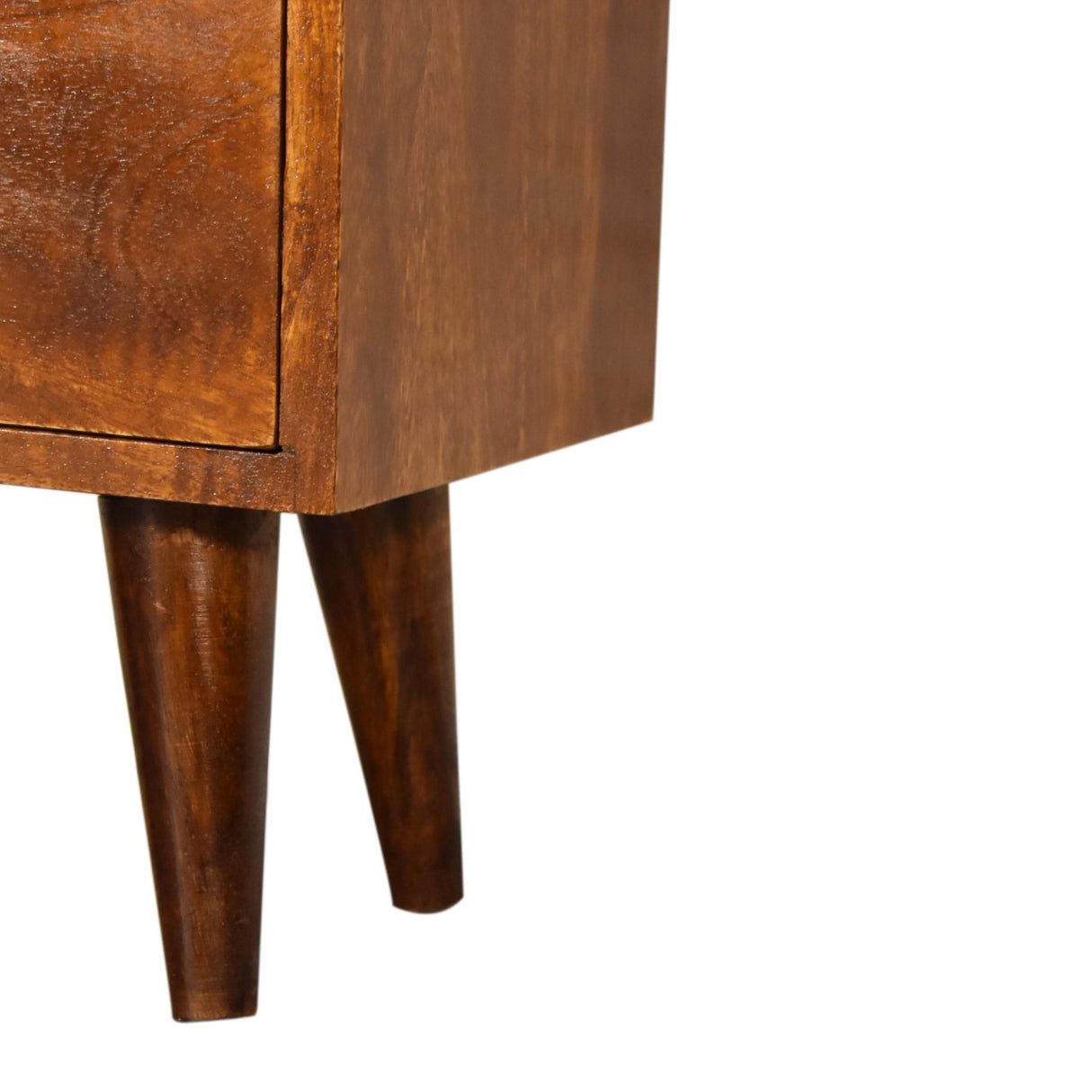 Solid Wood Bedside Table with 2 Drawers in Chestnut