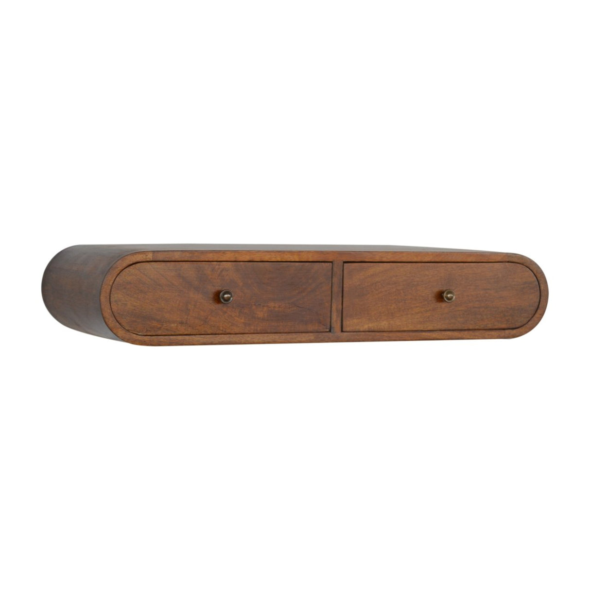 Solid Wood Floating London Console, 2-Drawers, Chestnut