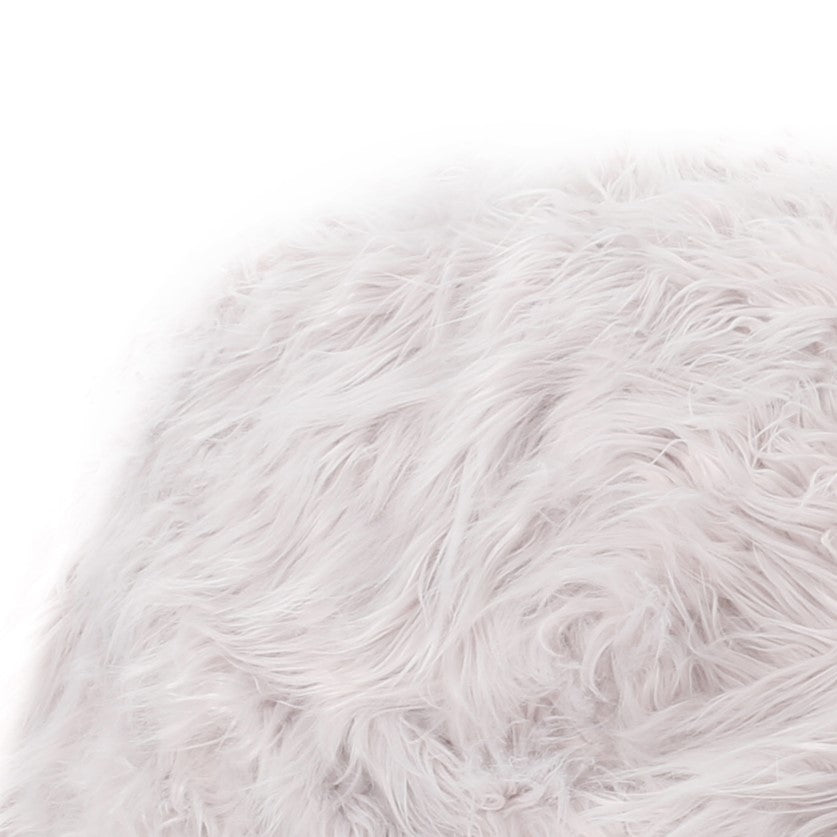 Mahin 5 Foot Rounded Faux Fur Bean Bag - Lavender