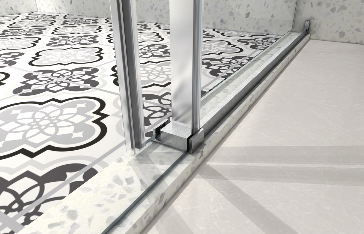 4876 Brushed Nickel Frameless Shower Door with Soft Closing