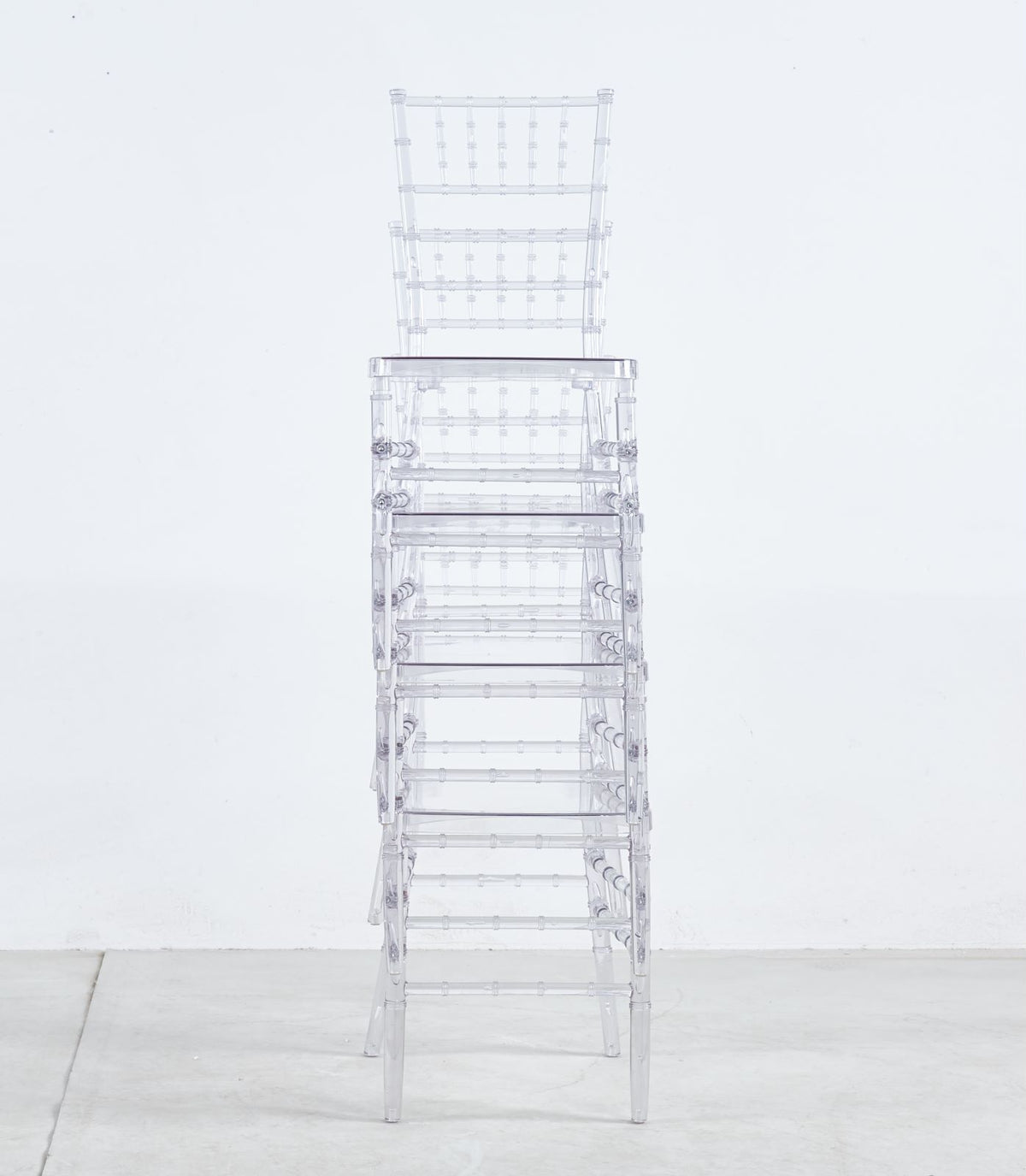 Transparent Plastic Dining Chair Set of 4 with 220 lb Capacity