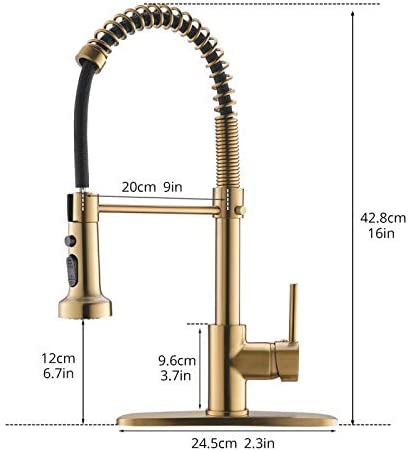 Commercial Brushed Nickel Kitchen Faucet with Pull Down Sprayer