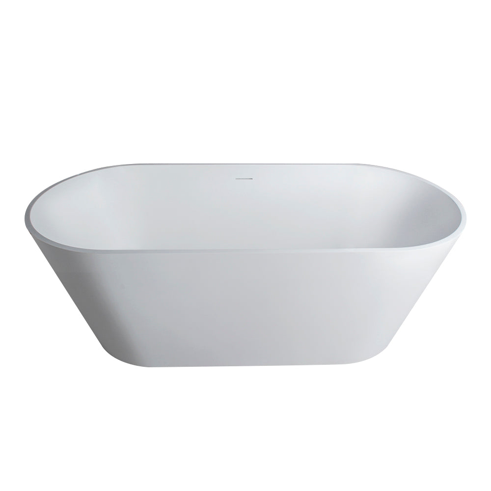 67 Inch Freestanding Solid Surface Soaking Bathtub