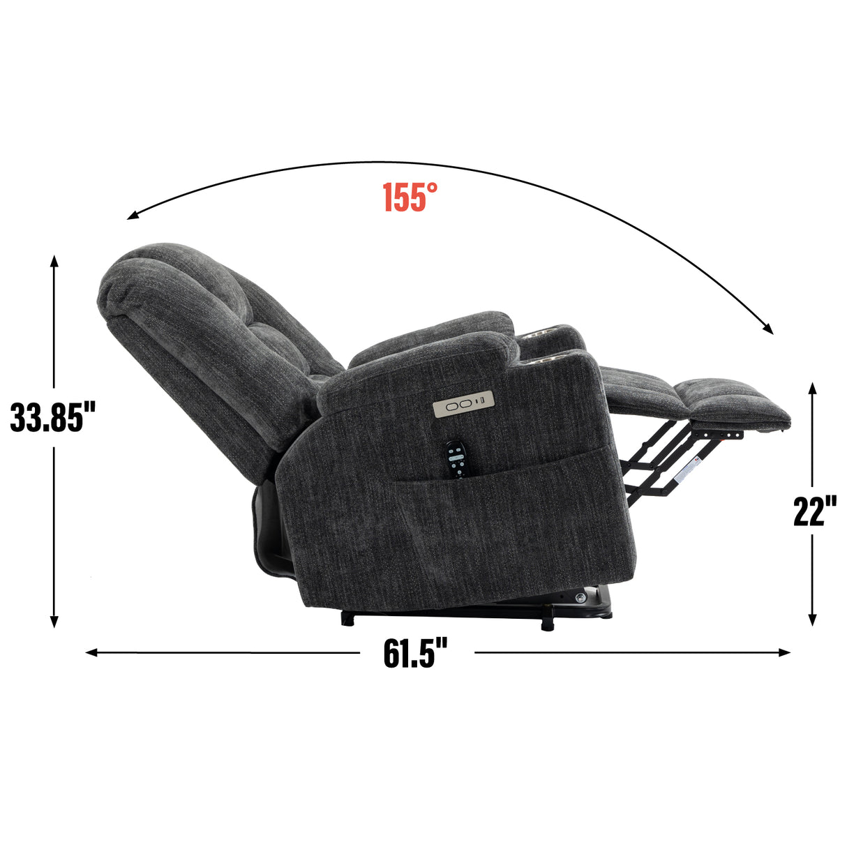Large Power Lift Recliner Chair with Massage and Heat