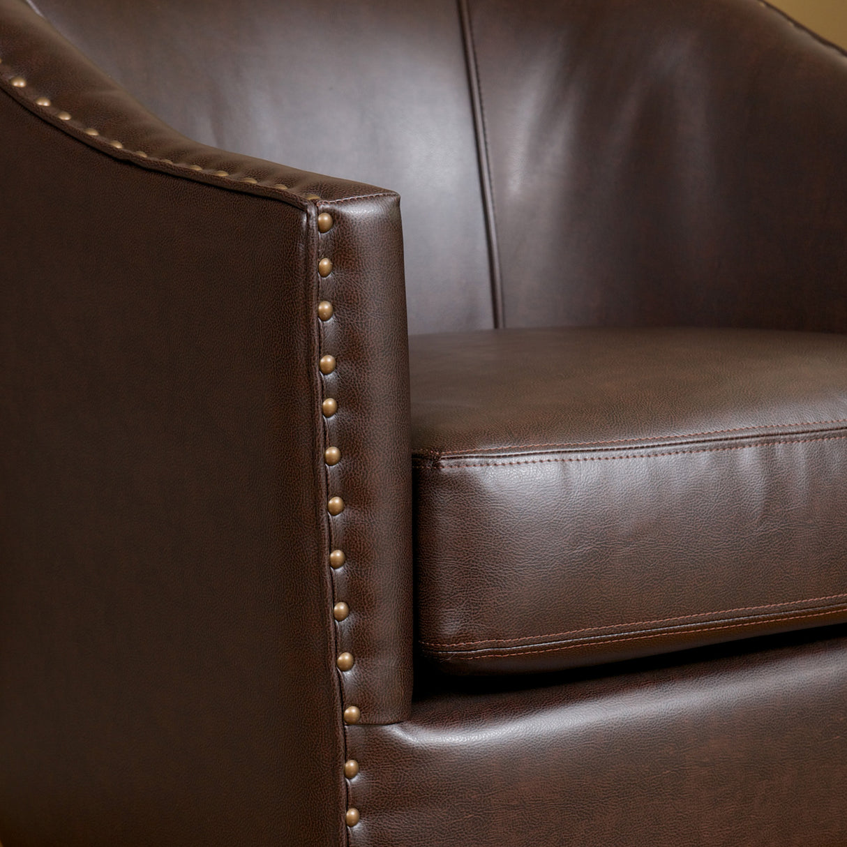 Brown Bonded Leather Club Chair