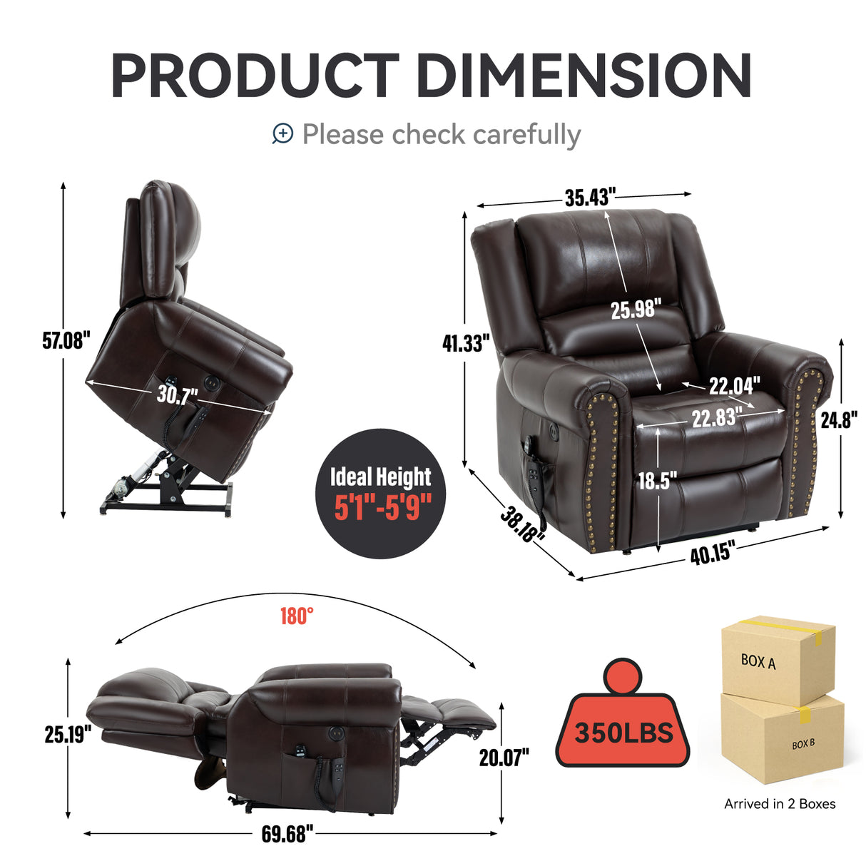 Power Lift Recliner Chair with Heat and Massage