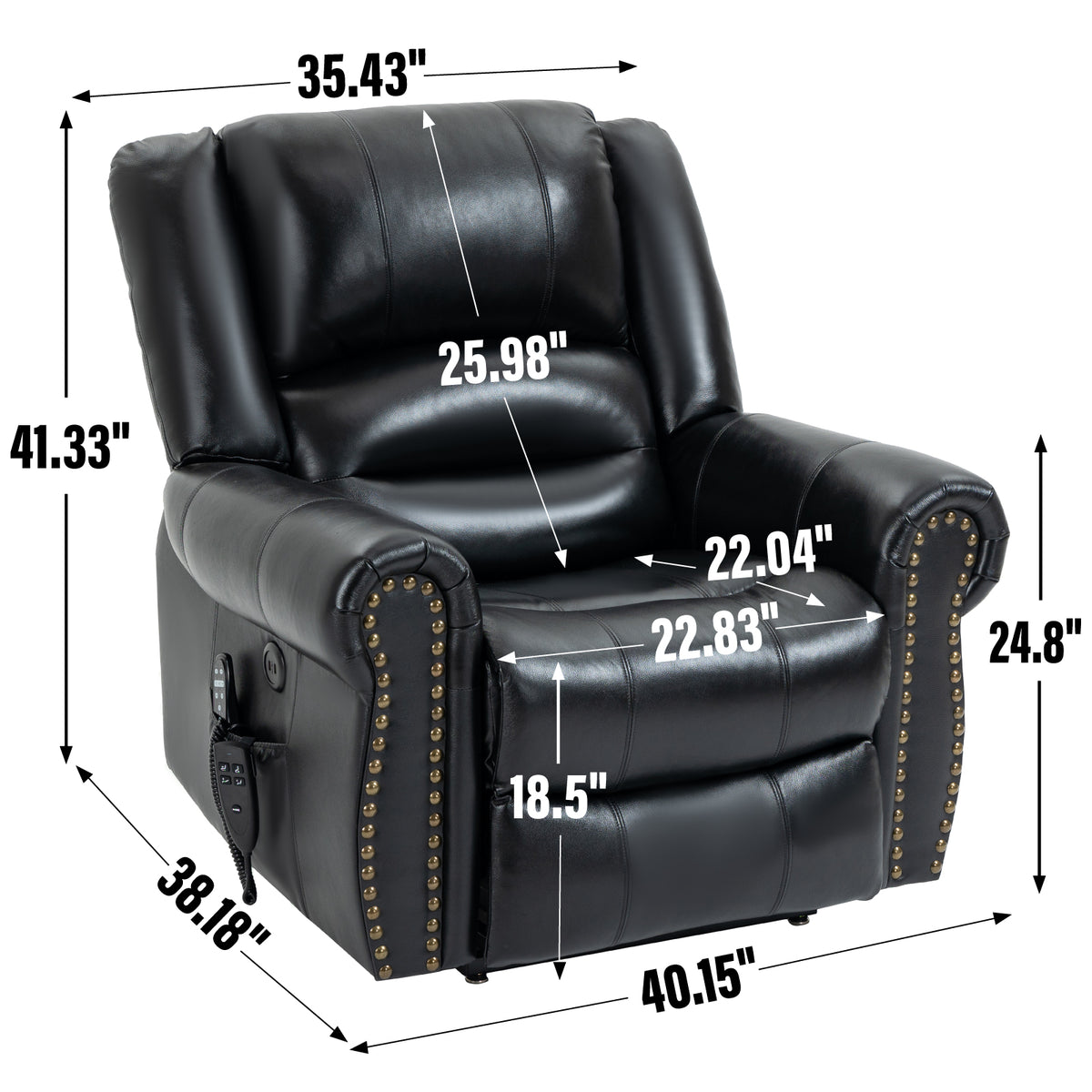 Power Lift Recliner Chair with Heat & Massage