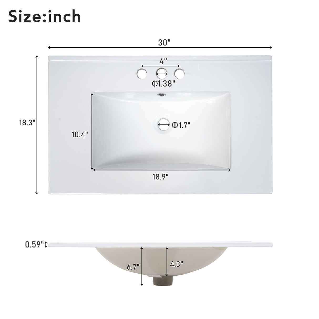 30" Bathroom Vanity with Sink Combo Set