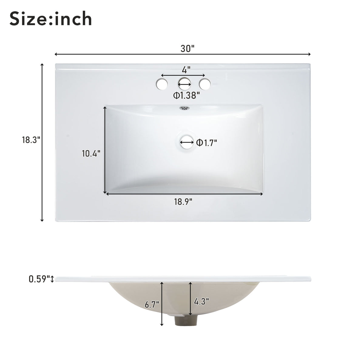 30" Bathroom Vanity with Sink Combo Set