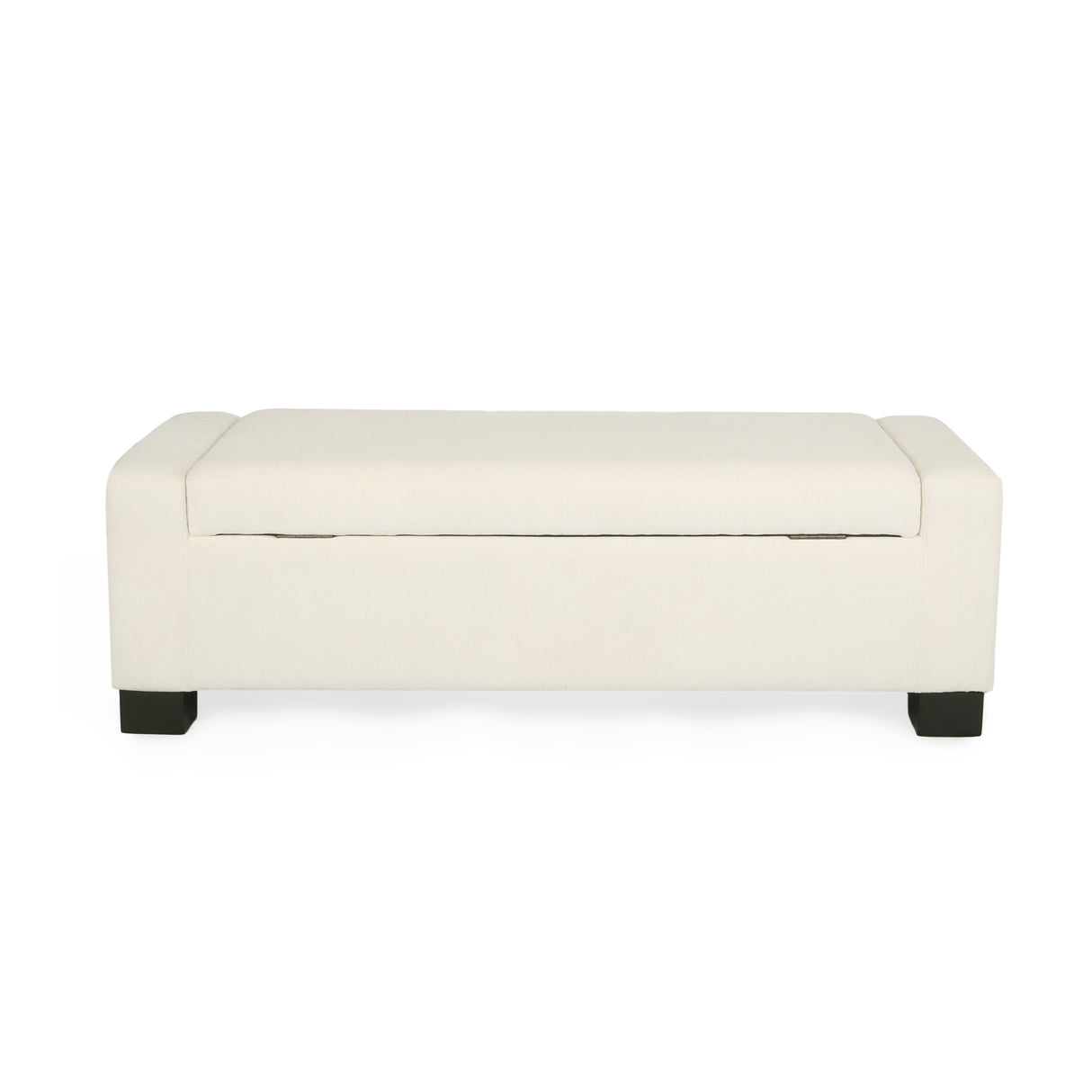 50" Ottoman Bench in Textured Fabric with Hidden Storage