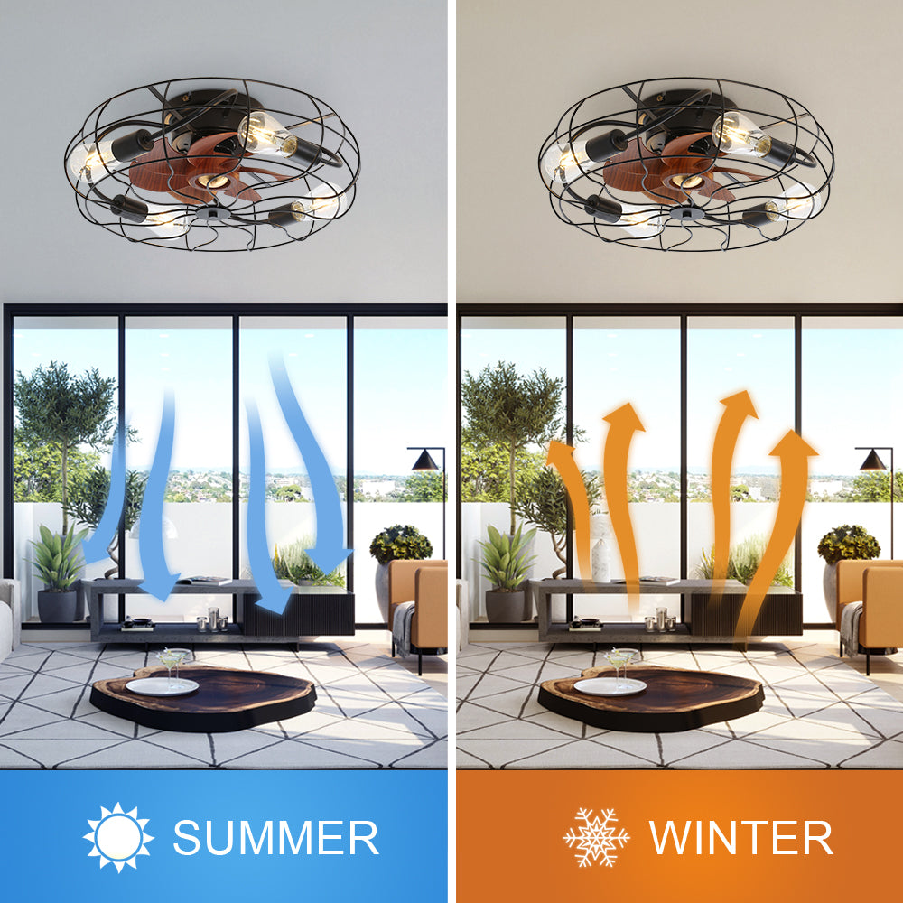 Industrial Style 20 Inch Matte Ceiling Fan with Light