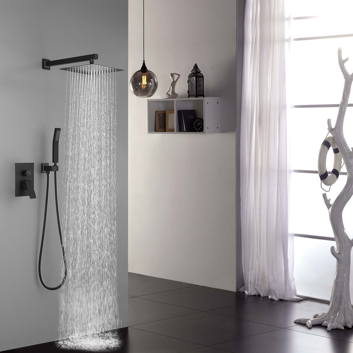 10 Inch Shower Head Bathroom Luxury Rain Mixer Shower Complete Combo Set