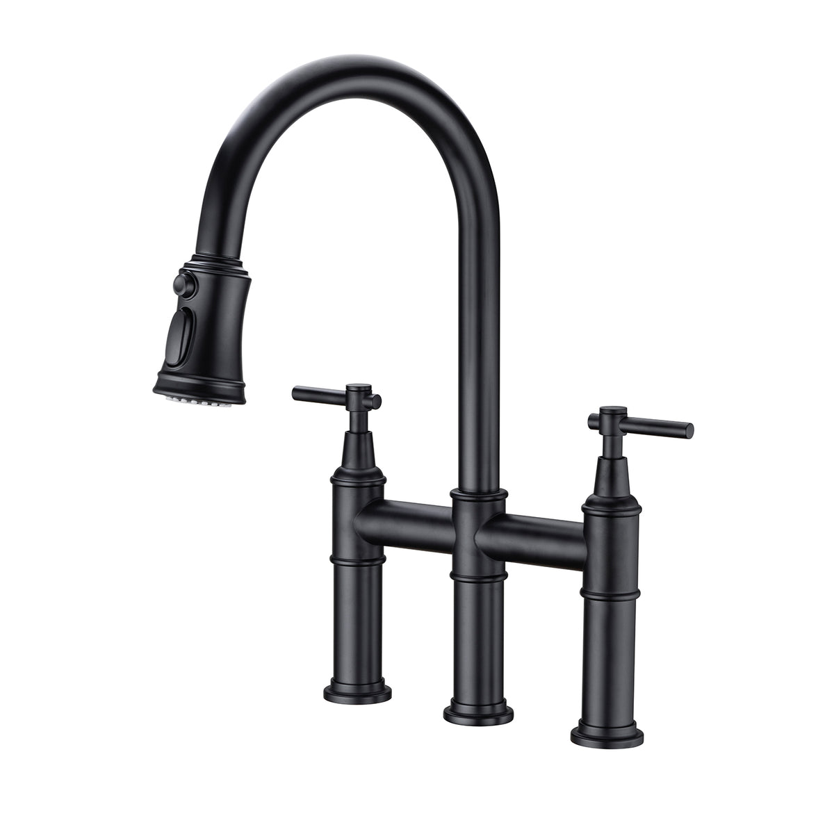 Bridge Kitchen Faucet with Pull-Down Sprayhead