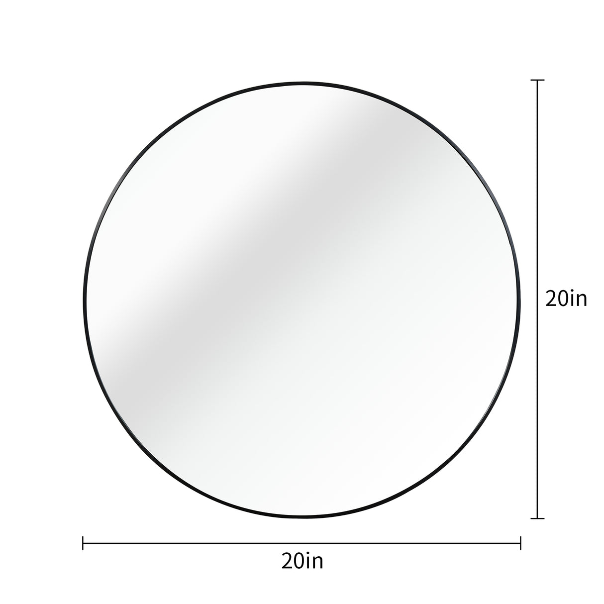 Black 20 Inch Metal Round Bathroom Mirror