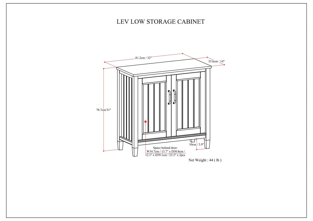 Lev - Low Storage Cabinet - Smoky Brown